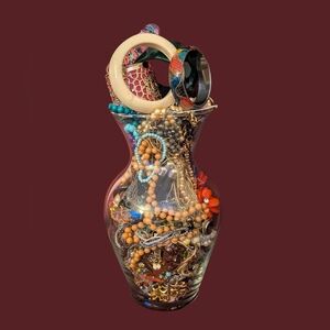 Wearable 5LB Jewelry Jar Of Assorted Costume Jewelry Glass Jar Not Inclu…